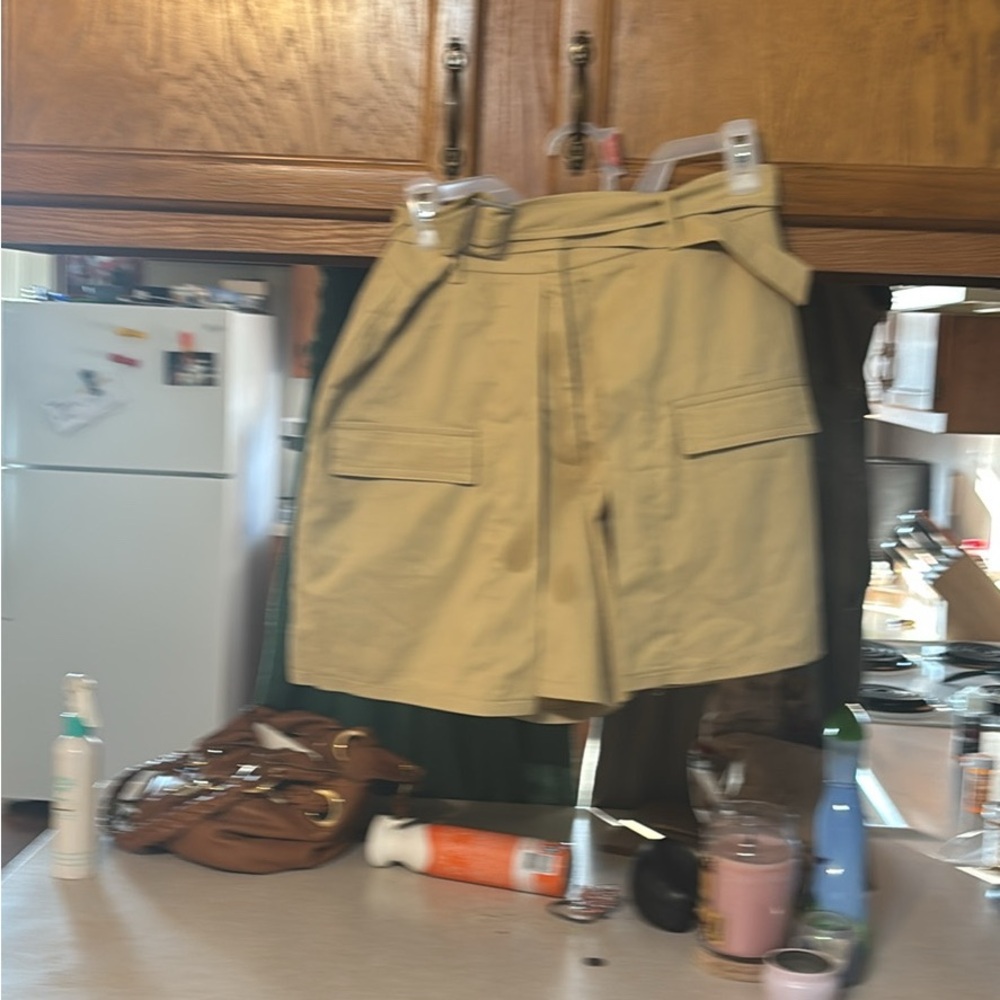 Avec Les Filles Beige Skirt Set with Belt